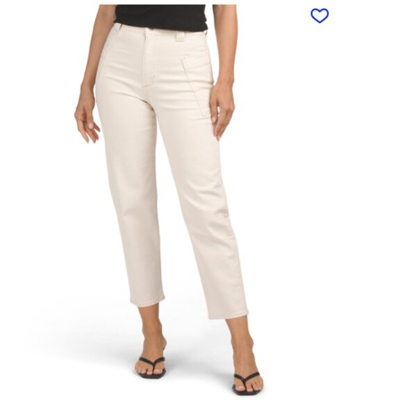 NEW JOE'S Barrel Leg Jeans With Patch Pockets IN ecru for women 1225 6m3 - Picture 2 of 4